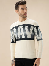 Men's Typography Print Round Neck Full Sleeve Regular Fit Sweater